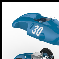 Conception 3D Gordini tether car - Conception et réalisation eurodesign Paris
